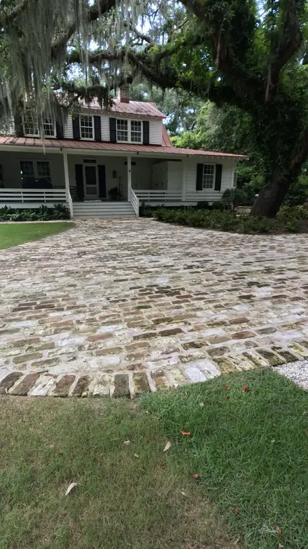 Historic brick paver driveway installation in Awendaw, SC