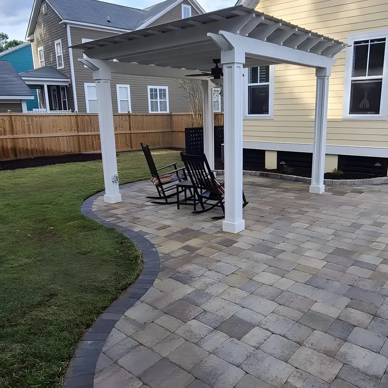 Covered pergola with a metal roof in Daniel Island, SC