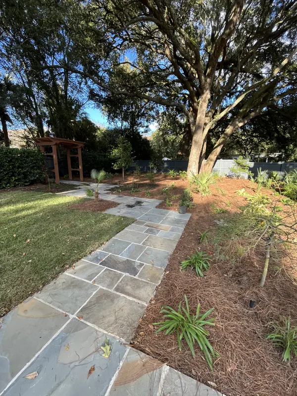 Backyard pathway plantings pergola in James Island, SC Backyard pathway plantings pergola in James Island, SC