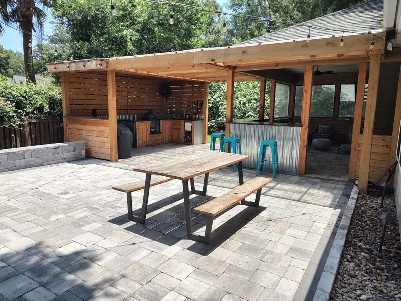 Rustic back porch kitchen in James Island, SC