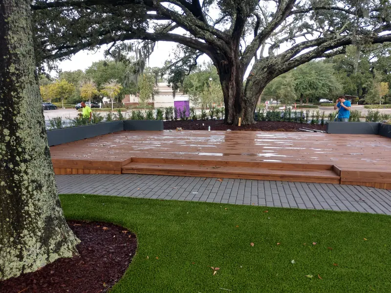 Wood deck under a live oak in Mount Pleasant, SC Wood deck under a live oak in Mount Pleasant, SC