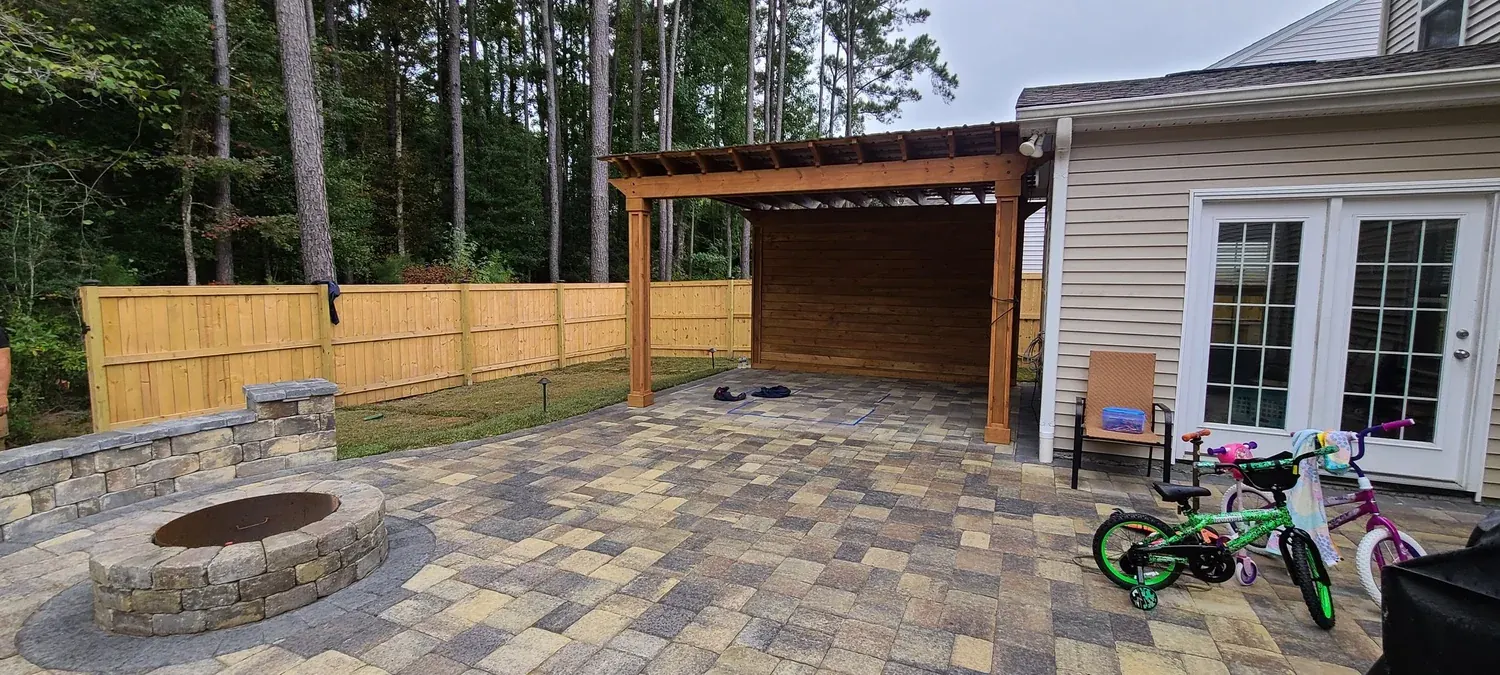 Pergola over a paver patio in North Charleston, SC