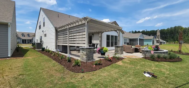 Backyard pergola landscaping design in Summerville, SC