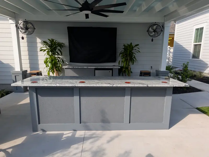Stucco granite outdoor kitchen in Summerville, SC