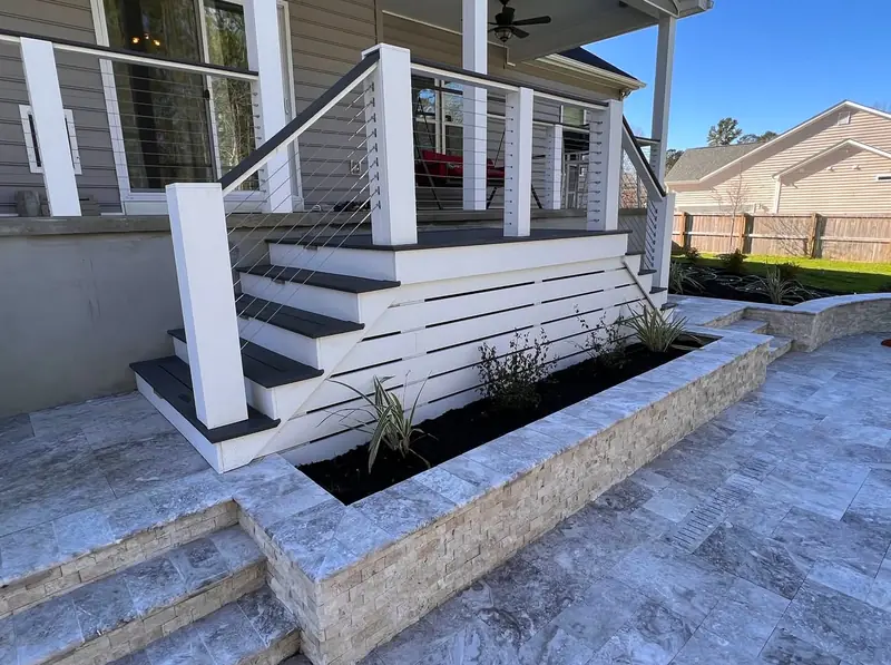 Travertine patio in Summerville, SC