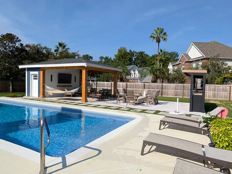 Haint Blue Pool Cabana — West Ashley, SC